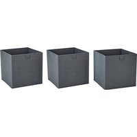 Image of Set of 3 Grey Foldable Storage Boxes Grey