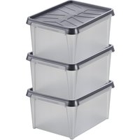 Image of SmartStore Dry 33L Set of 3 Boxes Grey Grey