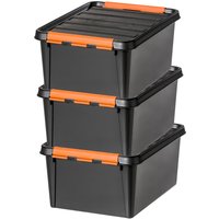 Image of SmartStore Pro 14L Set of 3 Boxes Black and Orange Black