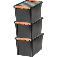 Image of SmartStore Pro 50L Set of 3 Boxes Black and Orange Black