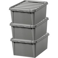Image of SmartStore Recycled 14L Set of 3 Boxes Grey Grey