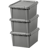 Image of SmartStore Recycled 32L Set of 3 Boxes Grey Grey