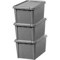 Image of SmartStore Recycled 47L Set of 3 Boxes Grey Grey