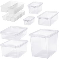 Image of SmartStore Home Bundle Set of 8 Assorted Boxes Clear