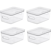 Image of Compact Storage Tub Medium with lids 53L Set of 4 Clear