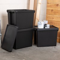 Image of Wham Bam 24L Set of 3 Stackable Boxes and Lids Black