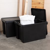Image of Wham Bam 62L Set of 2 Storage Boxes and Lids Black