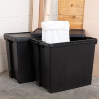 Image of Wham Bam 92L Set of 2 Storage Boxes and Lids Black