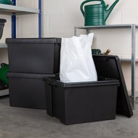 Image of Wham Bam 45L Set of 3 Stackable Boxes and Lids Black