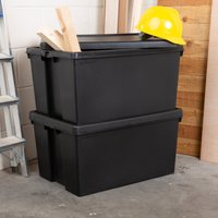 Image of Wham Bam 96L Set of 2 Storage Boxes and Lids Black