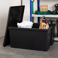 Image of Wham Bam 150L Black Plastic Storage Box and Lid Black