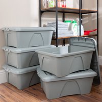 Image of Wham Home Upcycle 34L Set of 5 Boxes and Lids Grey