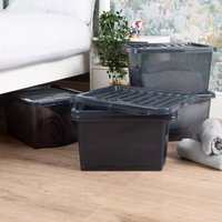 Image of Wham Crystal Set of 5 Boxes and Lids 28L Black
