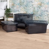 Image of Wham Crystal Set of 5 Boxes and Lids 45L Black