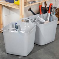 Image of Wham FlexiStore Set of 2 Grey Tubs 25L Grey