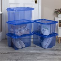 Image of Wham Crystal Set of 5 Boxes and Lids 28L Blue