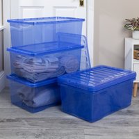 Image of Wham Crystal Set of 5 Boxes and Lids 45L Blue