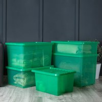 Image of Wham Crystal Set of 5 Assorted Size Boxes and Lids Green